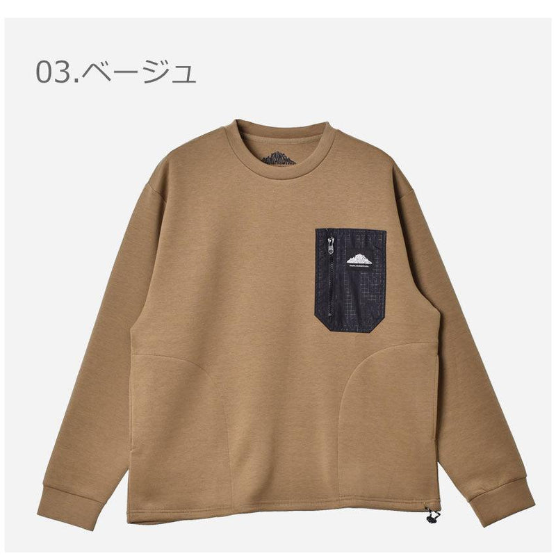 ロングスリーブTシャツ MS0-000-212011 長袖Tシャツ ブラック 黒 カーキ ベージュ 3カラー