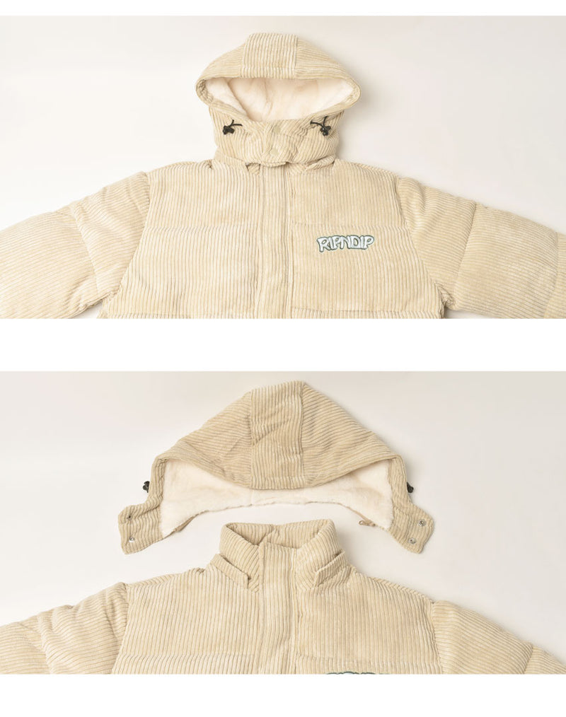 リップンディップ（RIPNDIP） INTERTWINED CORD PUFFER JACKET RND8004