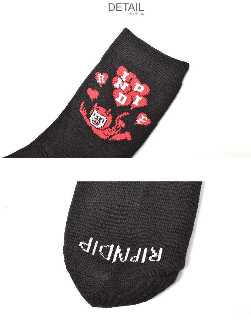 CUPIDS NIGHTMARE MID SOCKS RND9159 靴下 ブラック 黒 レッド 赤 1カラー
