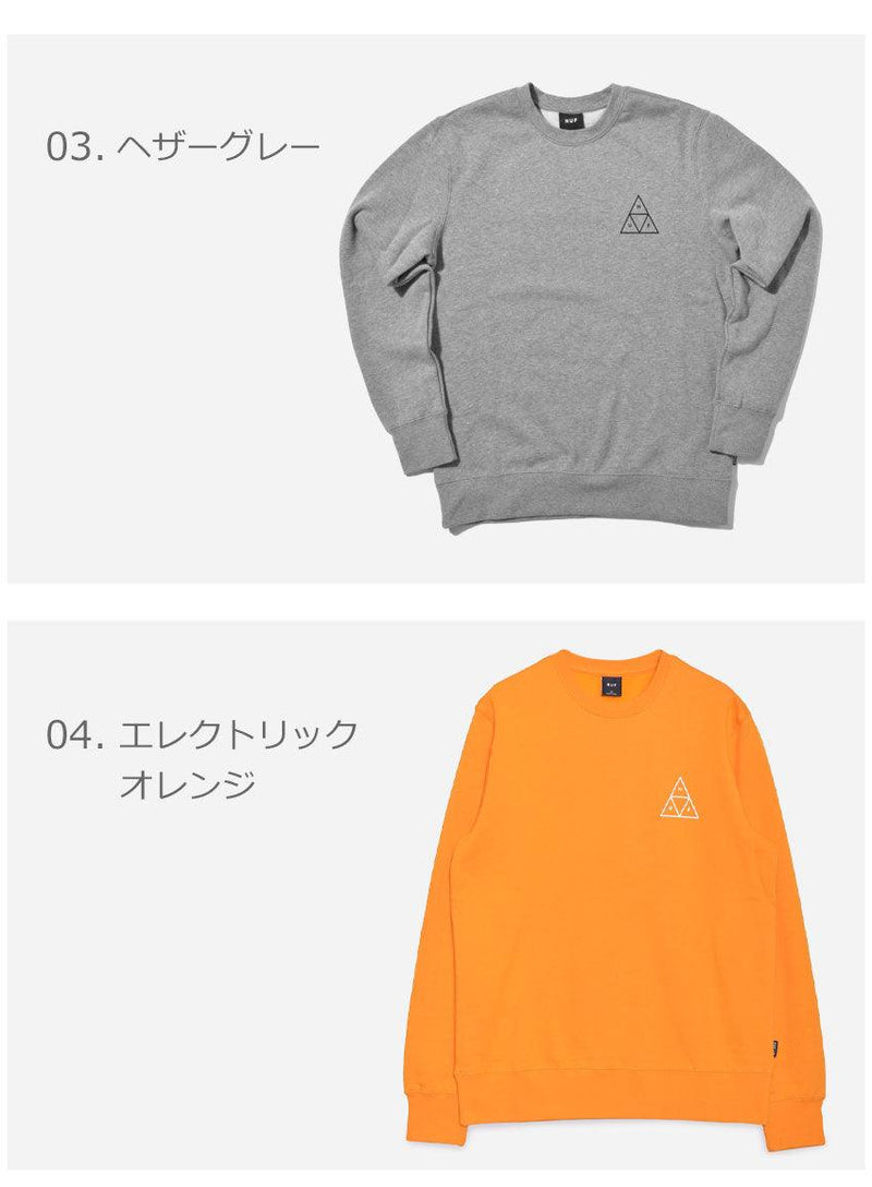 トリプルトライアングル クルー PF00101 スウェット ブラック 黒 グレー パープル オレンジ 6カラー