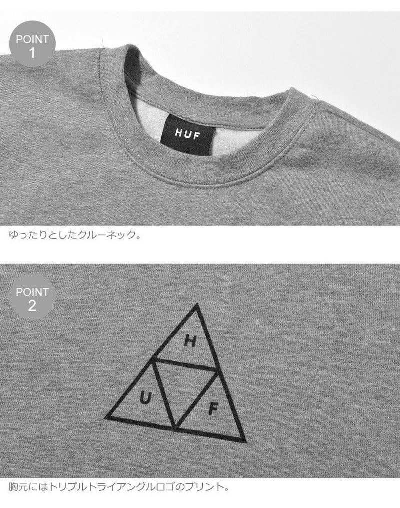 トリプルトライアングル クルー PF00101 スウェット ブラック 黒 グレー パープル オレンジ 6カラー
