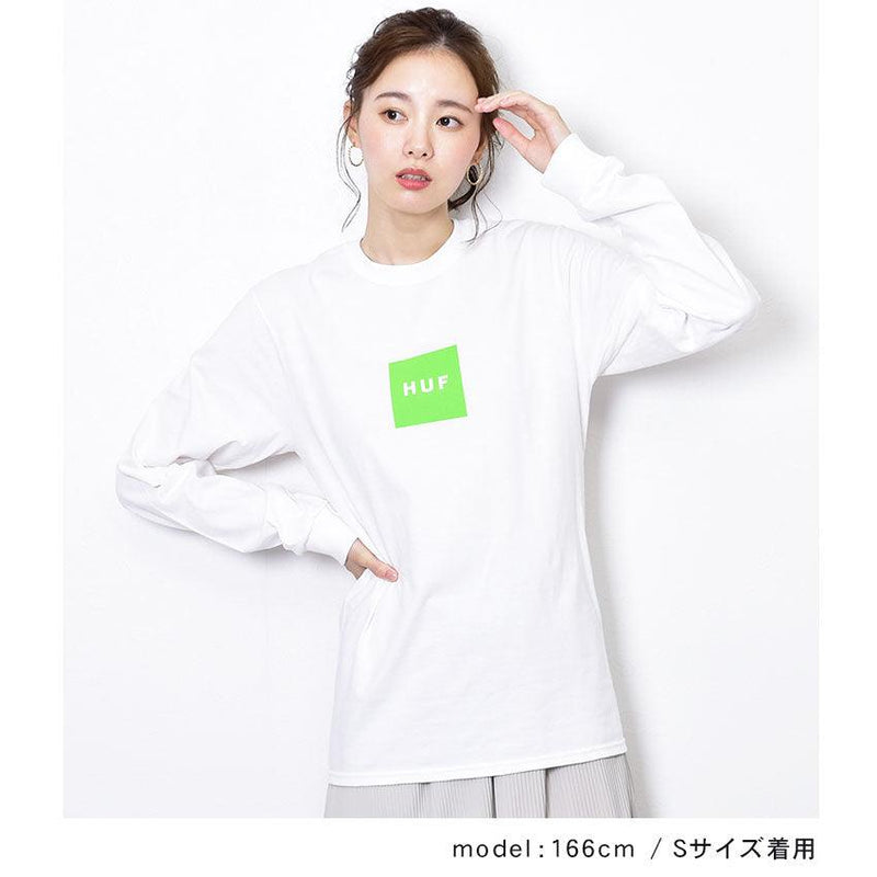 エッセンシャル ボックスロゴ ロングスリーブ Tシャツ TS01665 長袖Tシャツ ブラック 黒 ホワイト 白 2カラー