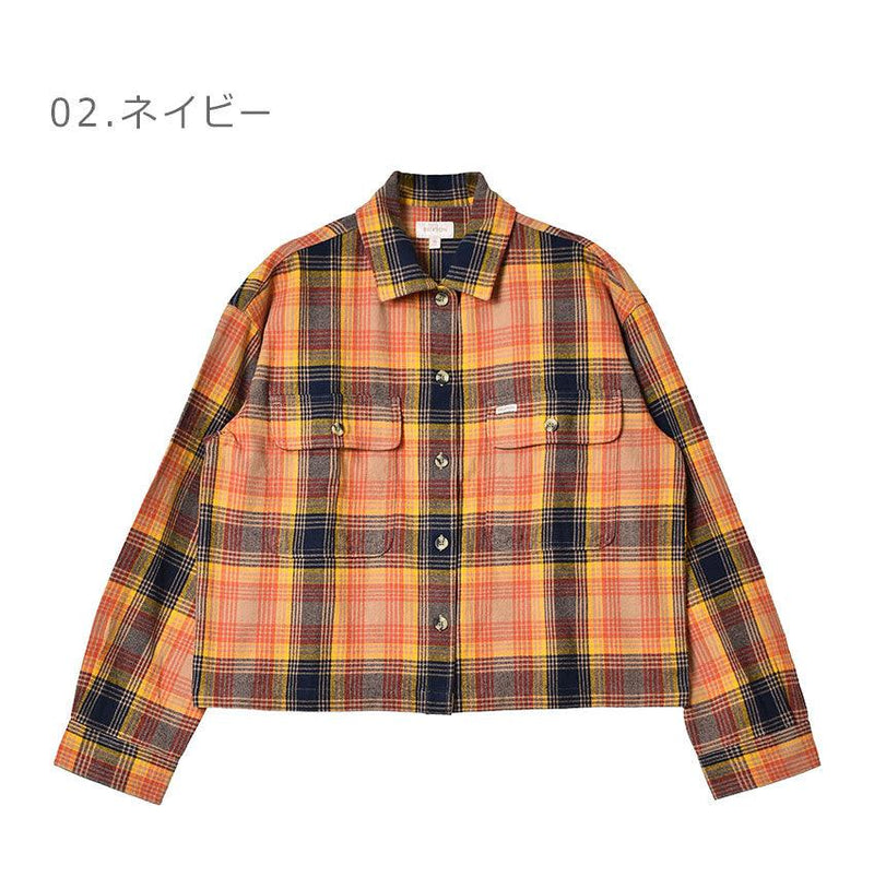 BOWERY W L/S FLANNEL 01209 カジュアルシャツ ネイビー 紺 ベージュ ブルー 青 オレンジ 2カラー