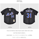 MLB AUTHENTIC MIKE PIAZZA NEW YORK METS 2000 BUTTON FRONT JERSEY ABBF3092-NYM00MPIBLCK ユニフォーム ブラック 黒 ブルー 青 1カラー