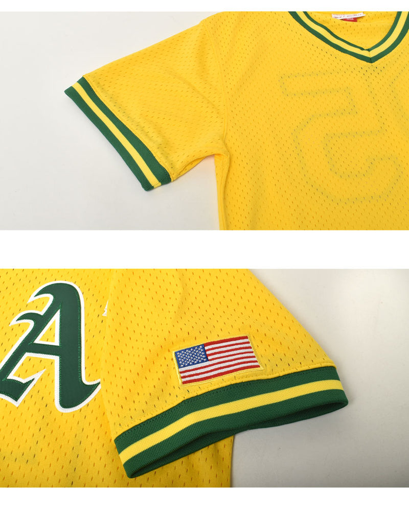 MLB AUTHENTIC MARK MCGWIRE OAKLAND ATHLETICS 1990 PULLOVER JERSEY ABPJ3025-OAT90MMCYELL ユニフォーム 1カラー