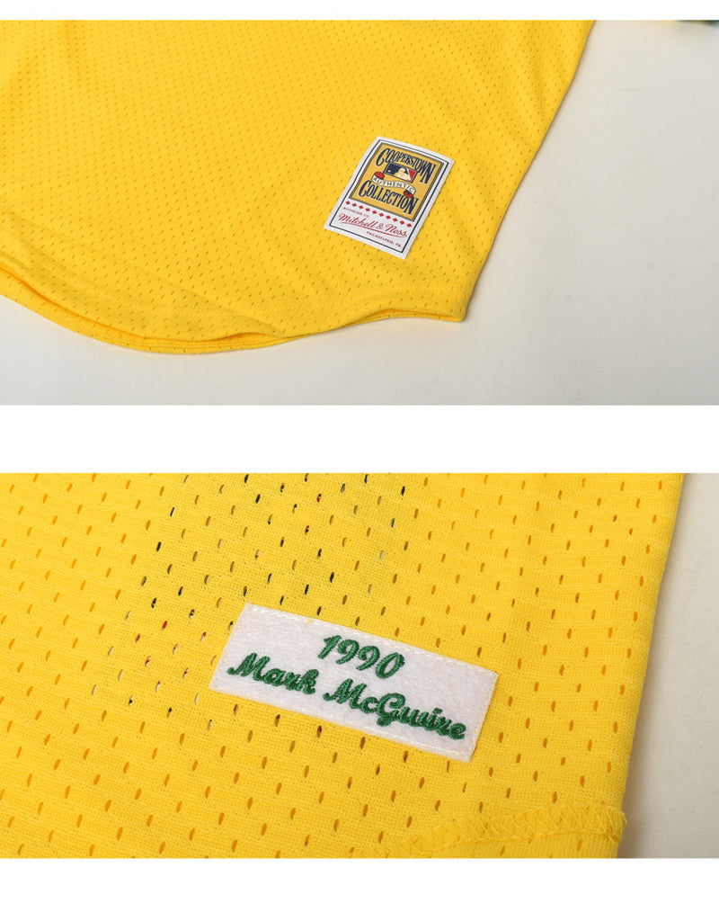 MLB AUTHENTIC MARK MCGWIRE OAKLAND ATHLETICS 1990 PULLOVER JERSEY ABPJ3025-OAT90MMCYELL ユニフォーム 1カラー