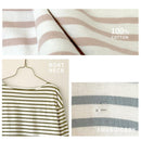 ボーダーカットソー 0027 カットソー ピンクベージュ カーキ ブルーグレー 青 レンガ 4カラー