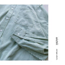 長袖シャツ 0034 ストライプシャツ グリーン 緑 ネイビー 紺 ベージュ 3カラー