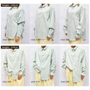 長袖シャツ 0034 ストライプシャツ グリーン 緑 ネイビー 紺 ベージュ 3カラー