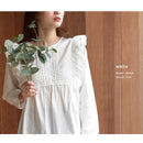 レーシーブラウス OIC-0045 長袖シャツ ホワイト 白 ブラック 黒 2カラー