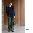 レーシーブラウス OIC-0045 長袖シャツ ホワイト 白 ブラック 黒 2カラー