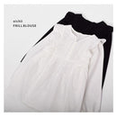 レーシーブラウス OIC-0045 長袖シャツ ホワイト 白 ブラック 黒 2カラー