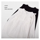 レーシーブラウス OIC-0045K 長袖シャツ ホワイト 白 ブラック 黒 2カラー