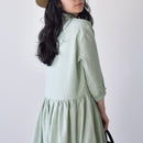 ギャザー切替ワンピース OIC-0046 シャツワンピース 3カラー