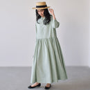 ギャザー切替ワンピース OIC-0046 シャツワンピース 3カラー