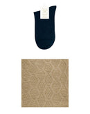 編み柄ショートソックス GSX8560 靴下 ブラック 黒 ネイビー 紺 8カラー