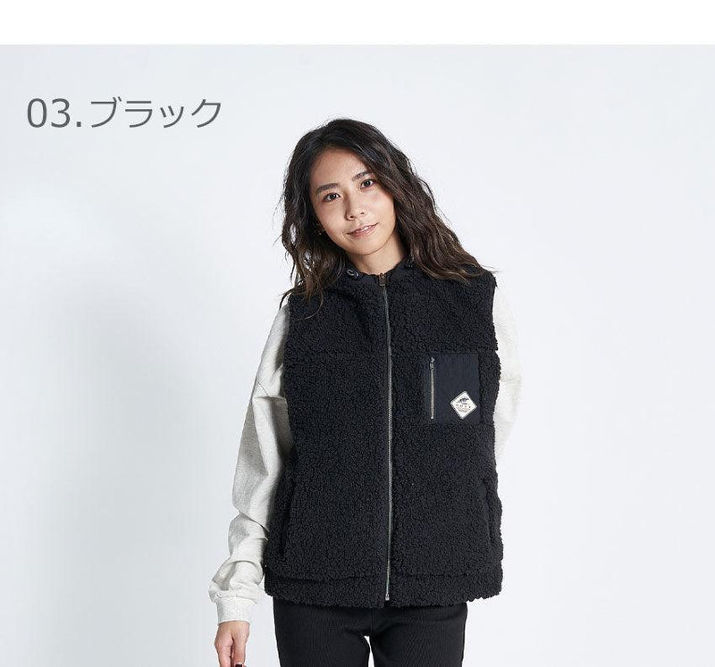 ROXY WAVES VEST ボア ベスト RZP224018 ベスト ブラック 黒 ベージュ ホワイト 白 3カラー