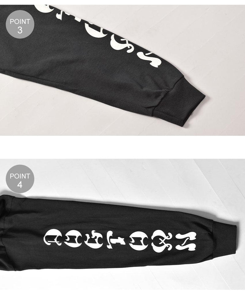 クロス スリーブ ロングTシャツ DT0103003S 長袖シャツ ブラック 黒 ホワイト 白 レッド 2カラー