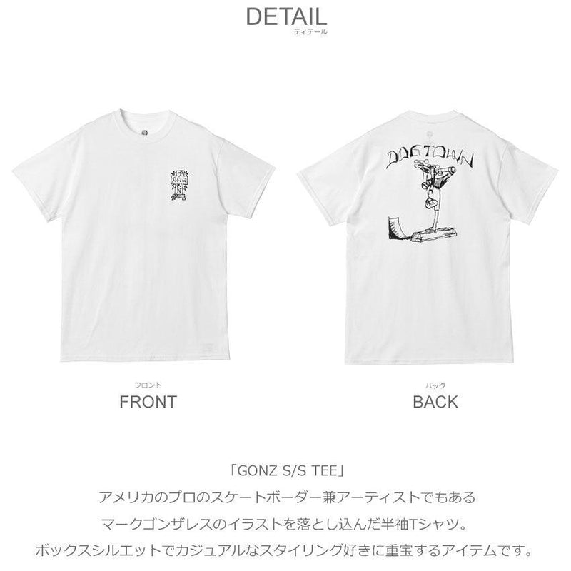 GONZ S/S TEE DT0101007 半袖Tシャツ ブラック 黒 ホワイト 白 4カラー
