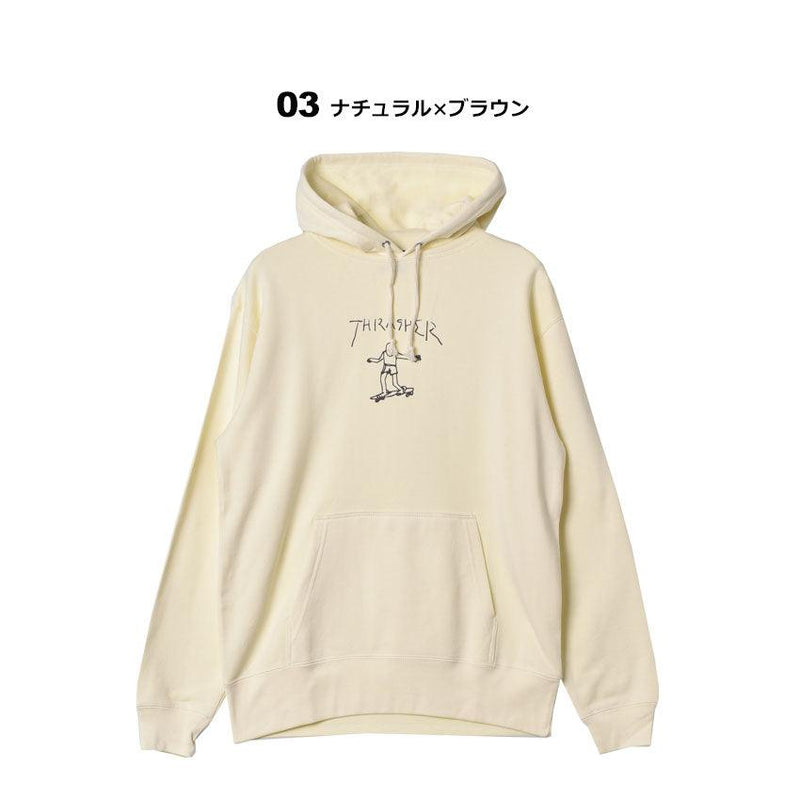GONZ スウェットパーカー TH8528PL パーカー ホワイト 白 ブラック 黒 ベージュ 4カラー