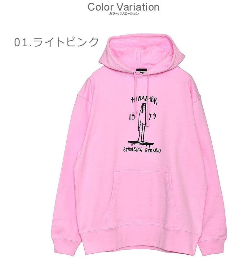 GONZ STROLEING HOODIE TH95166VPL パーカー ブラック 黒 ピンク 2カラー