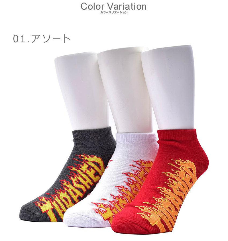SOCKS-12 TH-SX201 靴下 ブラック 黒 ホワイト 白 レッド 赤 2カラー