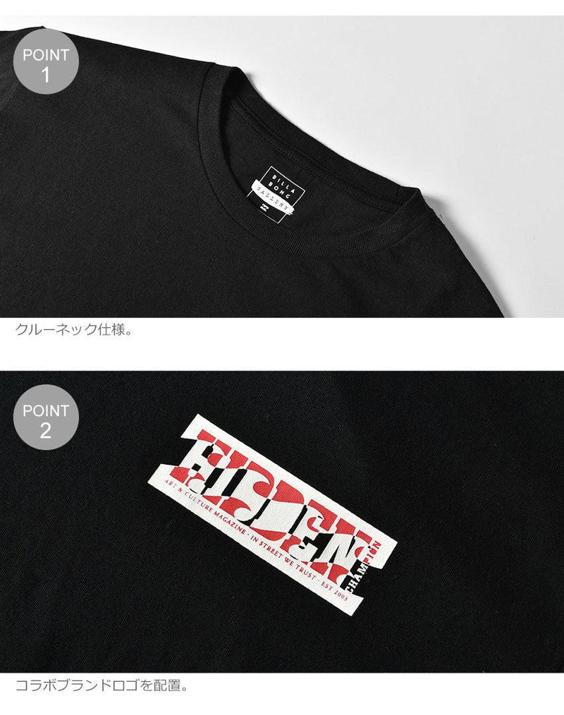 X HIDDEN BB011258 半袖Tシャツ ブラック 黒 ホワイト 白 2カラー