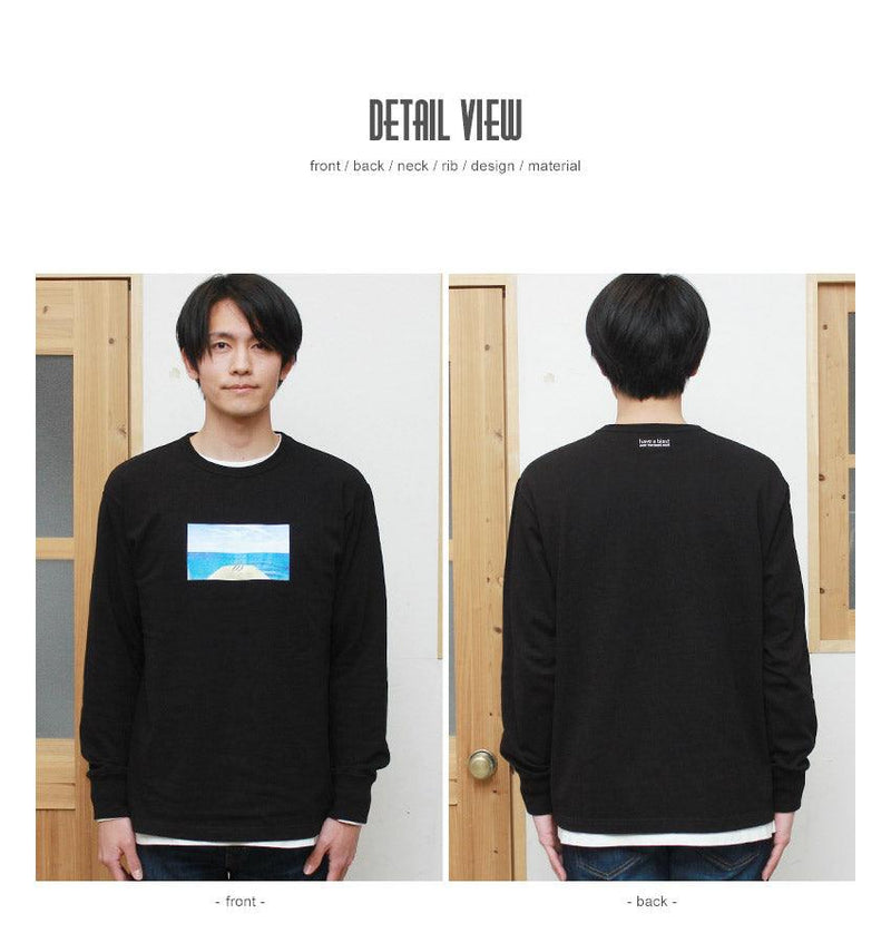 フォトプリントロングスリーブTシャツ IN-1178S IN-1179S 長袖Tシャツ ブラック 黒 ホワイト 白 カーキ ベージュ 6カラー