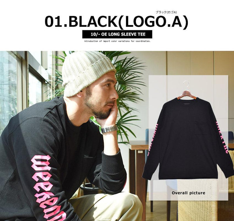 10/- OE ロングスリーブTシャツ IN-1180S IN-1181S 長袖Tシャツ ブラック 黒 ホワイト 白 カーキ 6カラー