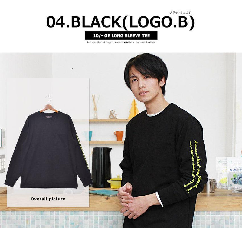 10/- OE ロングスリーブTシャツ IN-1180S IN-1181S 長袖Tシャツ ブラック 黒 ホワイト 白 カーキ 6カラー