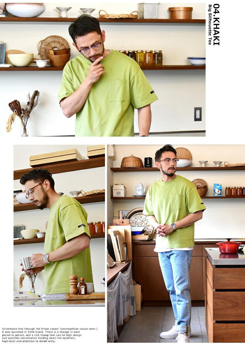 ビッグシルエットTシャツ IN-1191S 半袖Tシャツ ブラック 黒 ホワイト 白 ブルー 青 グリーン 緑 パープル ブラウン 6カラー