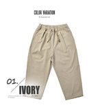 メルトン ワイド イージーパンツ パンツ アイボリー ベージュ ブラック 黒 2カラー