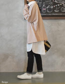 ビッグシルエットカットソー トップス ブラック 黒 ブルー 青 パープル ベージュ グレー カーキ 7カラー