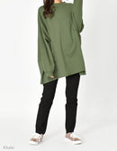 ビッグシルエットカットソー トップス ブラック 黒 ブルー 青 パープル ベージュ グレー カーキ 7カラー