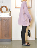 ビッグシルエットカットソー トップス ブラック 黒 ブルー 青 パープル ベージュ グレー カーキ 7カラー