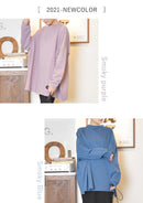 ビッグシルエットカットソー トップス ブラック 黒 ブルー 青 パープル ベージュ グレー カーキ 7カラー