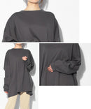 ビッグシルエットカットソー トップス ブラック 黒 ブルー 青 パープル ベージュ グレー カーキ 7カラー