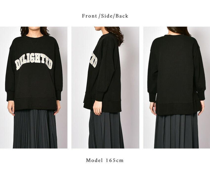 カレッジロゴビッグスウェット トップス ホワイト 白 ブラウン 茶 ブラック 黒 3カラー