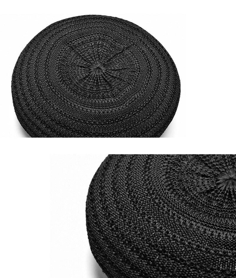 スカシアミベレー 帽子 ホワイト 白 ブラック 黒 ブルー 青 3カラー