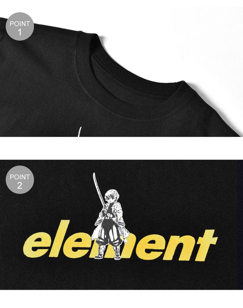 『鬼滅の刃』KIMETSU ZENITSU SS Tシャツ BB022290 半袖Tシャツ ブラック 黒 ホワイト 白 2カラー
