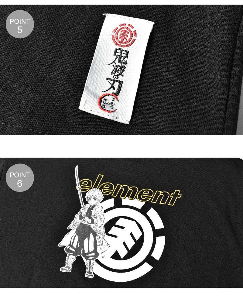 『鬼滅の刃』KIMETSU ZENITSU SS Tシャツ BB022290 半袖Tシャツ ブラック 黒 ホワイト 白 2カラー