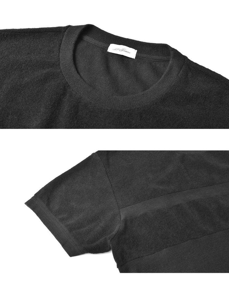 パイル ボーダー ショートスリーブTシャツ MSEA22S8268-M 半袖Tシャツ ブラック 黒 1カラー