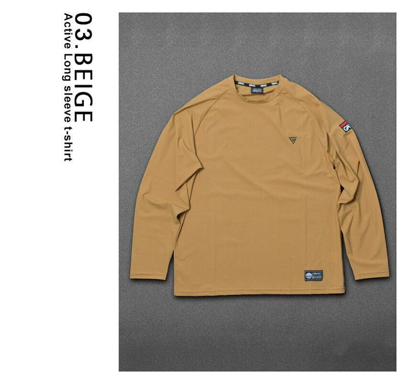 アクティブロングスリーブTシャツ GA7310 長袖Tシャツ ブラック 黒 ネイビー カーキ ベージュ 4カラー