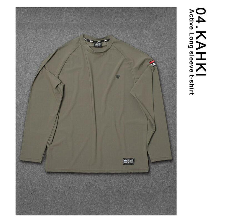 アクティブロングスリーブTシャツ GA7310 長袖Tシャツ ブラック 黒 ネイビー カーキ ベージュ 4カラー