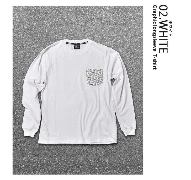 グラフィック ロングスリーブTシャツ GA7311 長袖Tシャツ ホワイト 白 ブラック 黒 ベージュ 3カラー