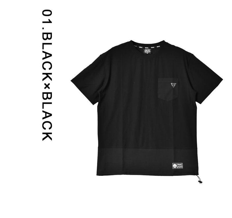 デザイン レイヤードTシャツ GA7302 半袖Tシャツ ブラック 黒 カーキ グレー 3カラー