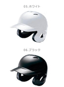 軟式用ヘルメット（両耳付打者用） 1DJHR101 野球用品 ブラック 黒 ホワイト 白 ネイビー 紺 ブルー レッド 赤 6カラー