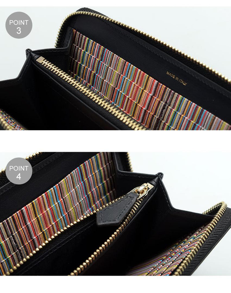 WALLET LG ZIP INTMUL 4778-BMULTI 財布 ブラック 黒 グリーン 2カラー