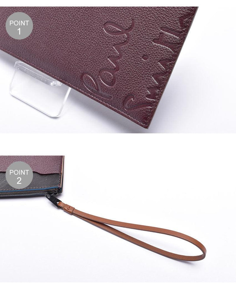 WALLET WITH EMBOSSED LOGO 6761-GLOSTO 財布 ブラウン 1カラー