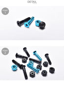 ボルト＆ナット セット スケートボード部品 ブラック 黒 ブルー ゴールド オレンジ グリーン 5カラー